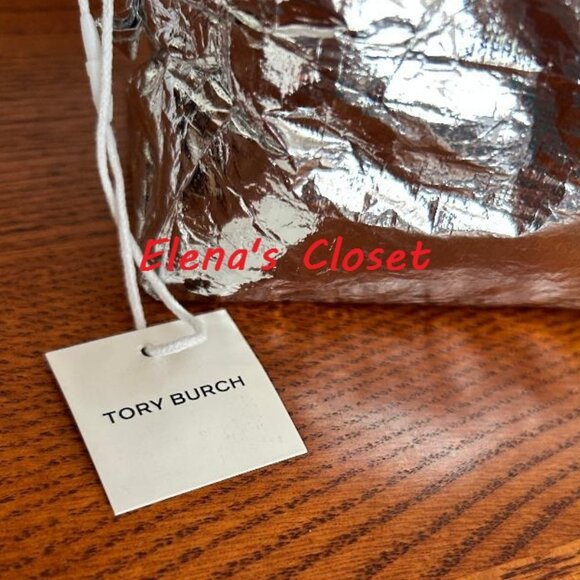 NWT ~ TORY BURCH METALLIC COSTMETIC BAG - Picture 4 of 8